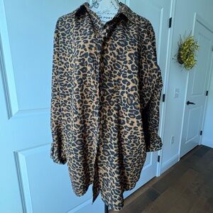 Time and Tru Leopard Print Long Sleeve Shirt